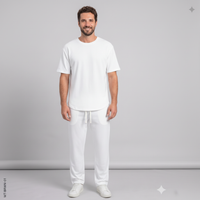 Men's Minimal T-Shirt & Pants Set — Solid Color Summer Two-Piece Outfit