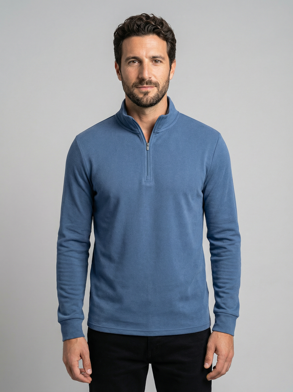 Men's Turtleneck Sweater - Classic Solid Knit Pullover