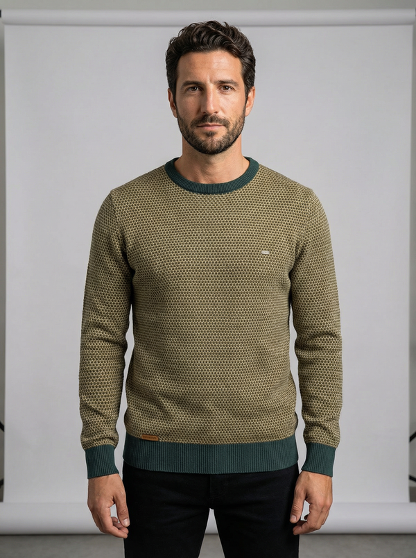 Men's Crewneck Knit Base Layer - Slim Stretch Pullover