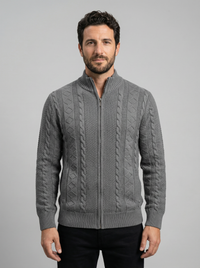 Men's Knit Cardigan Jacket - Full Zip Sweater Coat
