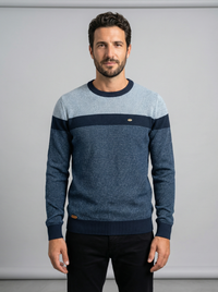 Men's British Stripe Crewneck Sweater - Classic Knit Pullover