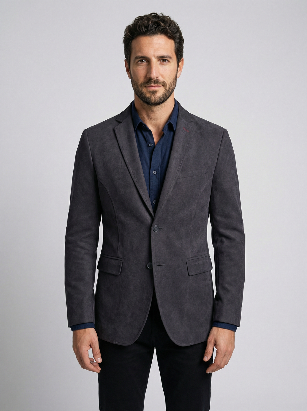 Men's Slim Fit Wool Blend Overcoat - Short Length