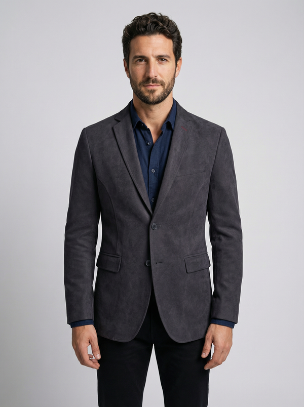Men's Slim Fit Wool Blend Overcoat - Short Length