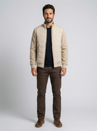 Men's Color Block Stand Collar Jacket - American Style Casual Coat