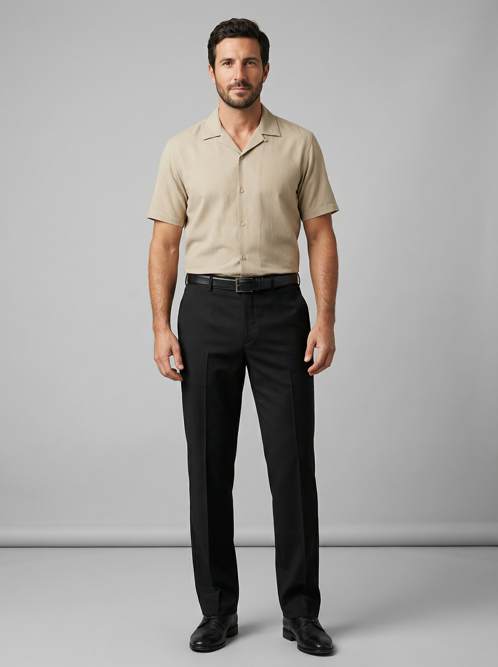 Men's High Waist Straight Leg Dress Pants - Classic Business Trousers